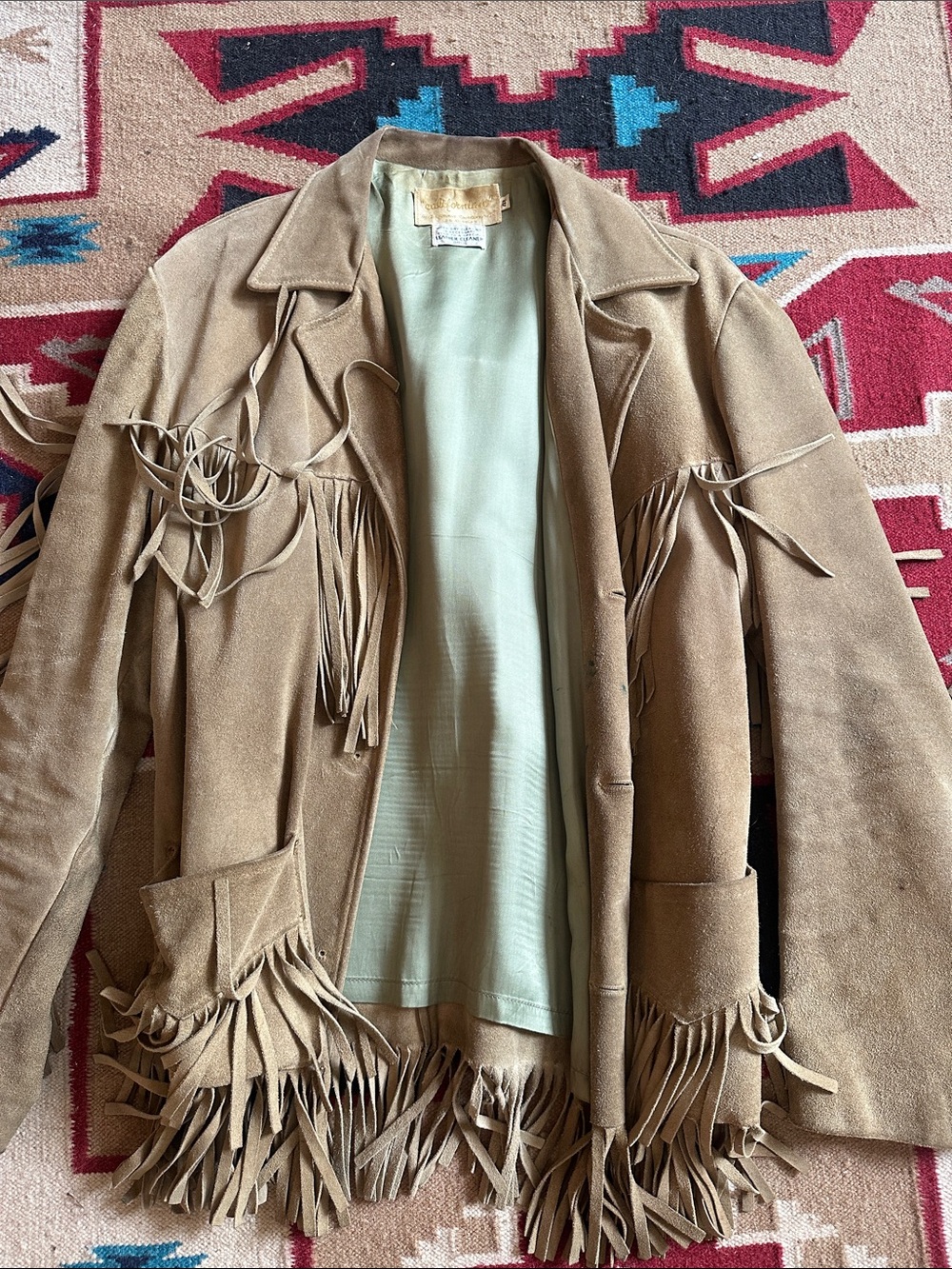 Vintage 1950s Suede Fringe Western Boho Jacket - Picture 3 of 7